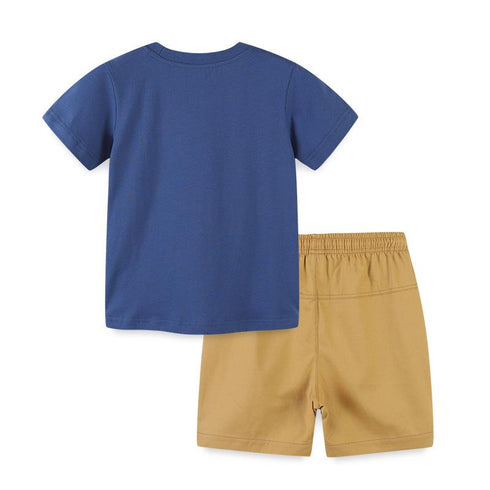 Summer boy excavator short sleeve suit